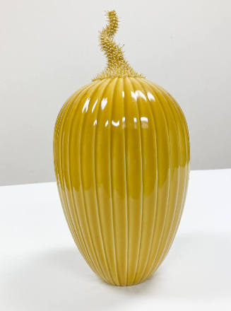 Imperial Yellow Tall Prickly Melon Vase