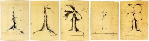 Lithographs of the Sculpture: The Plant Becomes a Fan 1-5