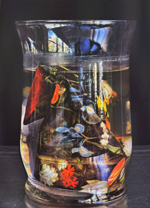 Flower Art Book Illustration in Vase with Water