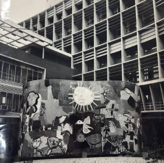 Study of mural outside office building, Venezuela,
