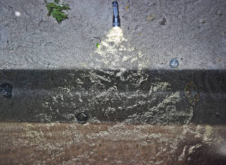 Tent-Camera Image on Ground: Beach, Wave, Ocean And Flashlight