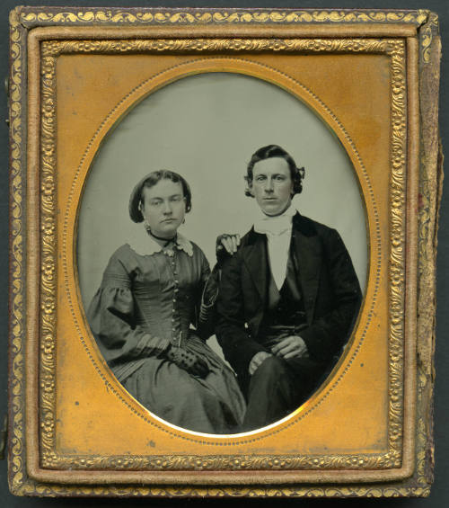 Portrait of unidentified woman and  man