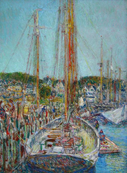 Hassam, Childe Frederick, Boat Landing, Gloucester, 1918