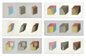 Forms Derived from a Cube in Color (Simple and Superimposed) & Black & Grey (Set of 6),2007.136…