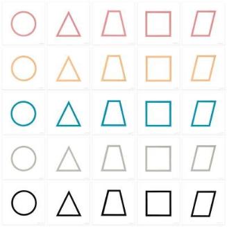 Five Geometric Figures in Five Colors,2007.136.301SL
