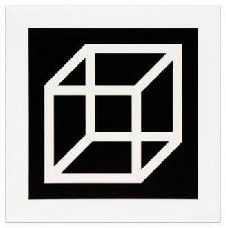 Open Cube In White On Black,2007.136.347SL