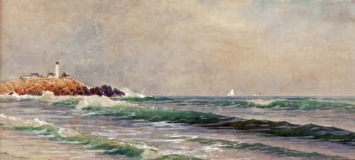 Sailing off the Coast (New England Lighthouse)