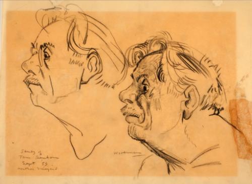 Wortman,Denys,HeadStudiesforPortraitofThomasHartBenton,1954.81.1