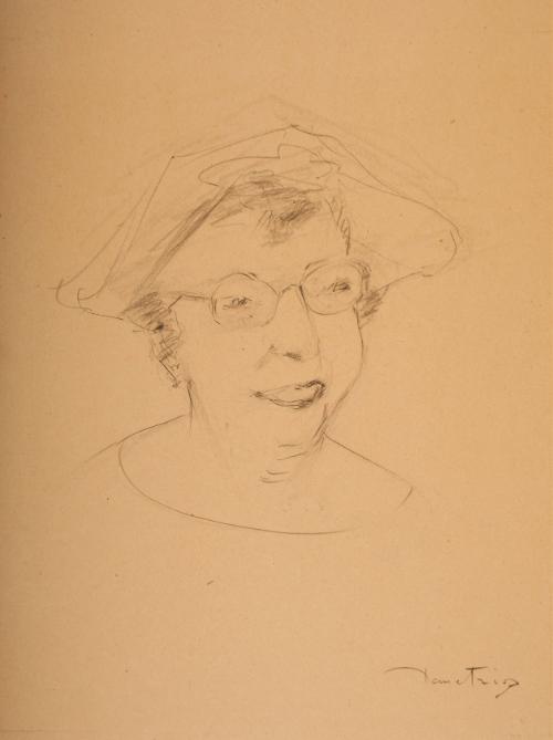 [Head Study, Woman with Hat and Glasses]