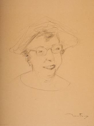 [Head Study, Woman with Hat and Glasses]