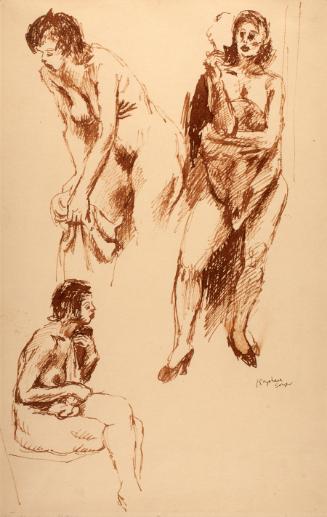 Soyer,Raphael,ThreeNudeSketches,1950.44