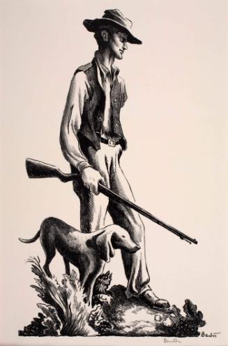 Ben Ragan and Trouble the Hunter, Man and Dog,1962.30