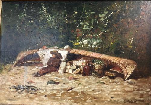 Canoeist Resting