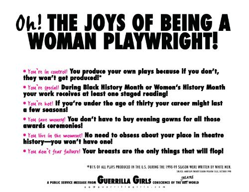 Oh! The Joys of Being a Woman Playwright!