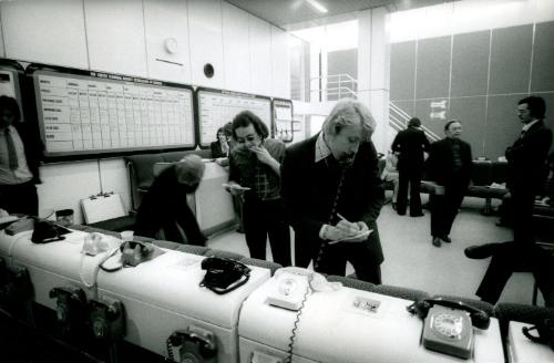 Stockbroker on the telephone, London Stock Exchange, England