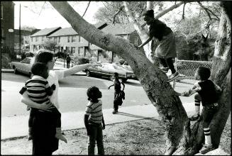 A Salvation Army volunteer picks up children in the Teckwood area to escort them to church, Atlanta, Georgia