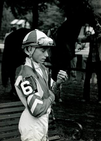 Steve Cauthen in the Paddock, Saratoga Race Course