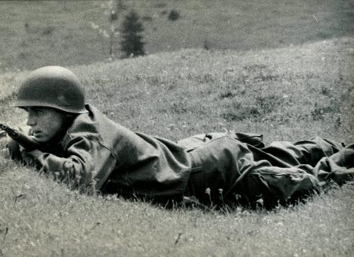 German army soldier during drill