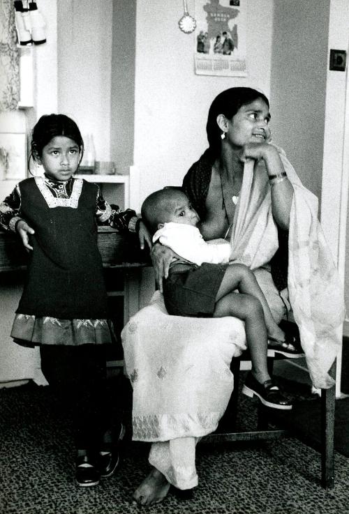 Unable to speak English or read, this family is isolated from the London life, and clings to certain Bengali village manners, London, England