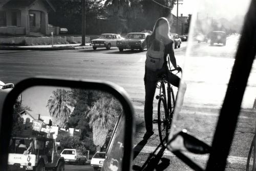 Woman riding bike