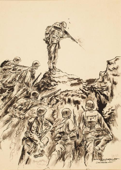 Sketch on Okinawa (Battle of Carbunde Ridge)