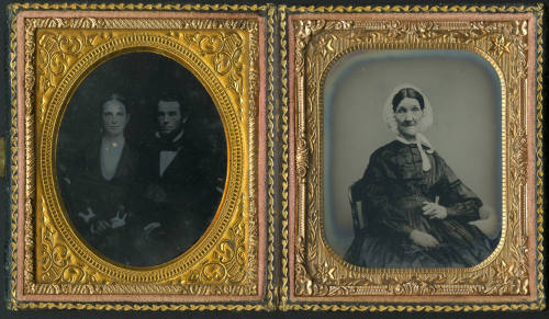 Diantha Thompson Platt and Luther Sylvester Platt (left), and Mehetable Bronson Thompson (right)