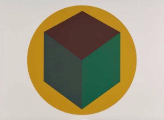 Centered Cube with a Yellow Circle