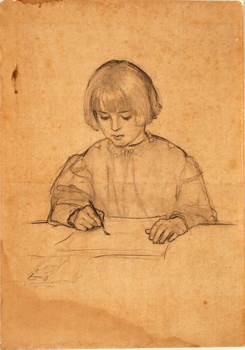 Pencil study of the child, David