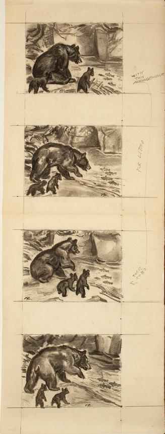 Bears Fishing (4 sketches)