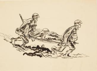 Stretcher Bearers, Okinawa (Sketch of Okinawa(Men Carrying Stretcher)
